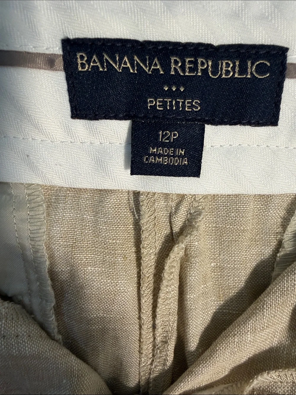 Banana Republic Women's Tan 100% Linen Trousers